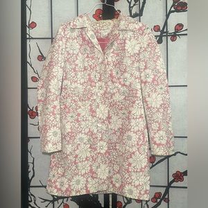 White and pink Loft trench coat